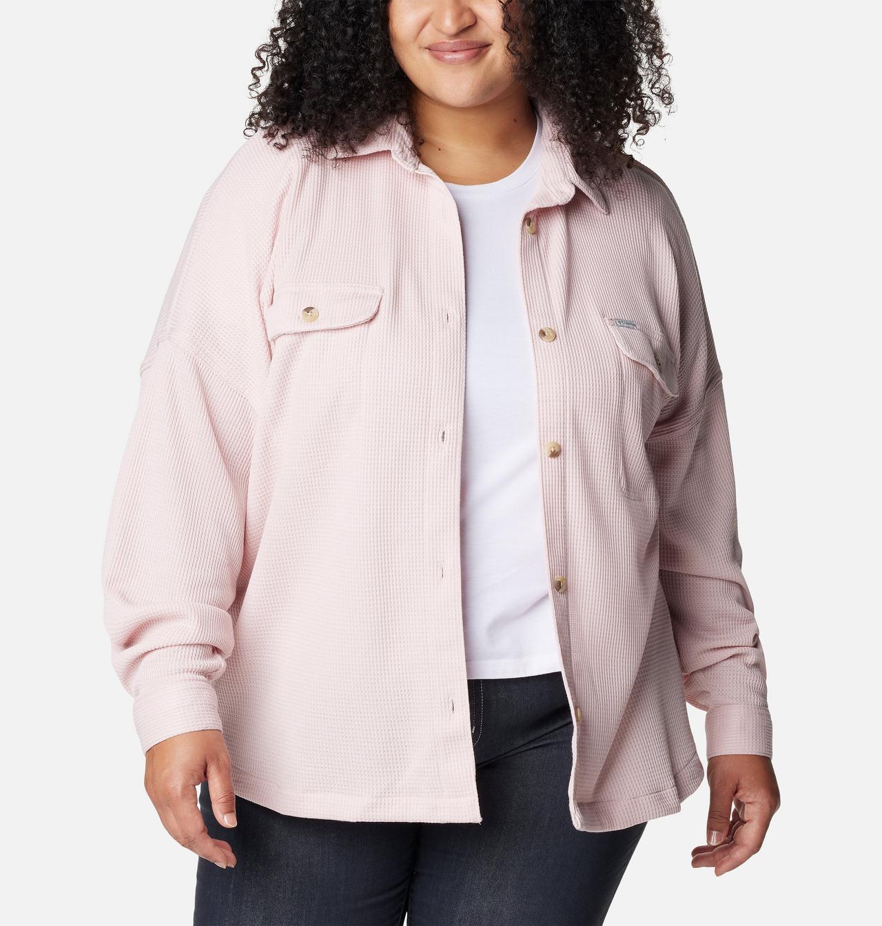 Women's Holly Hideaway™ Waffle Shirt Jacket - Plus Size 1