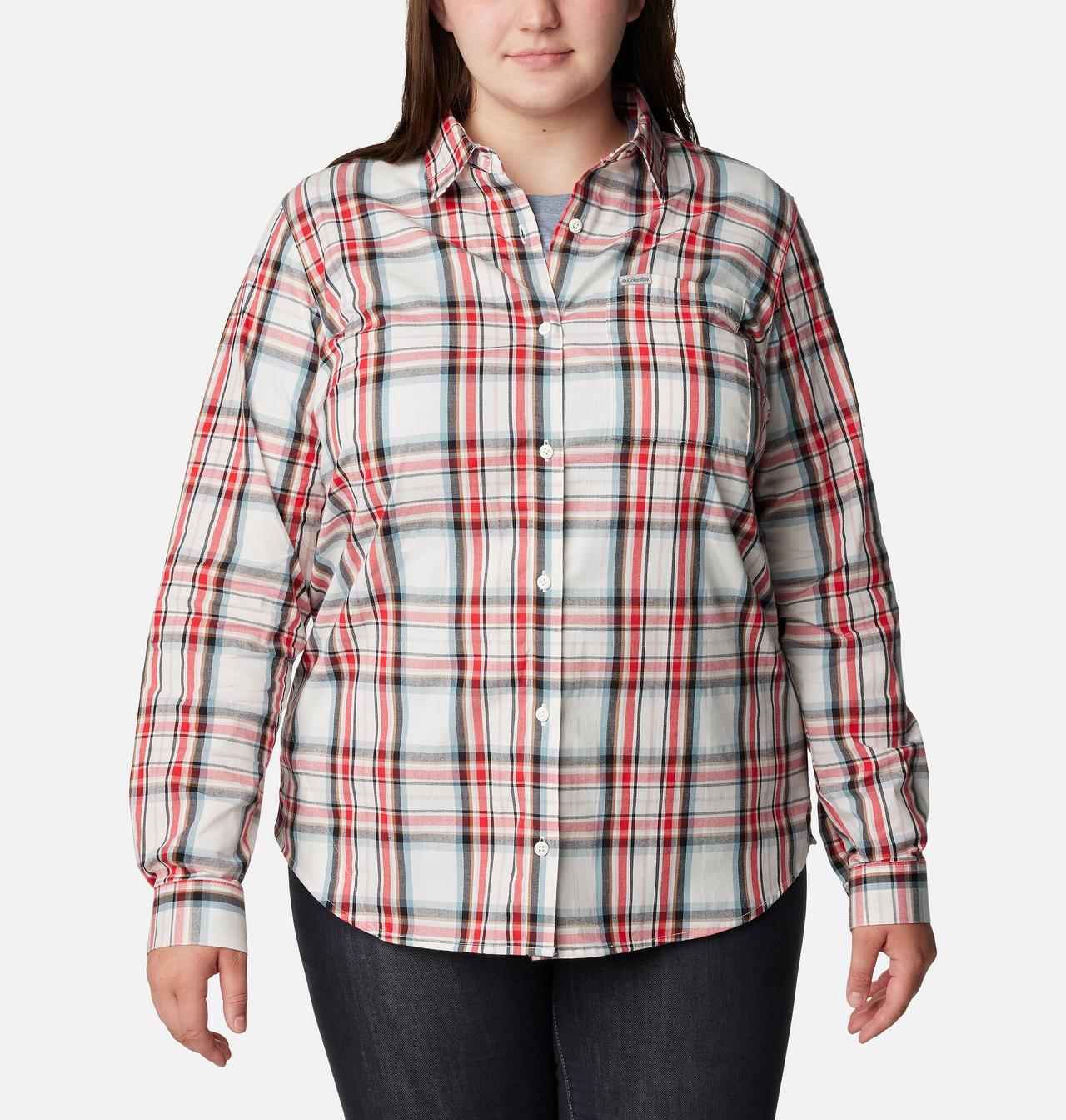 Women's Anytime™ Patterned Long Sleeve Shirt - Plus Size 1