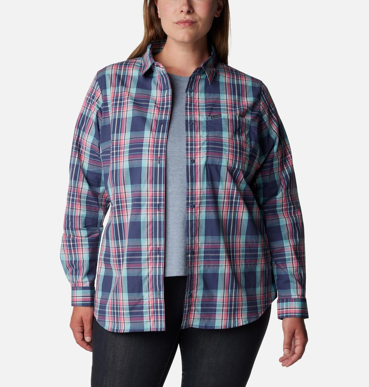 Women's Anytime™ Patterned Long Sleeve Shirt - Plus Size 5