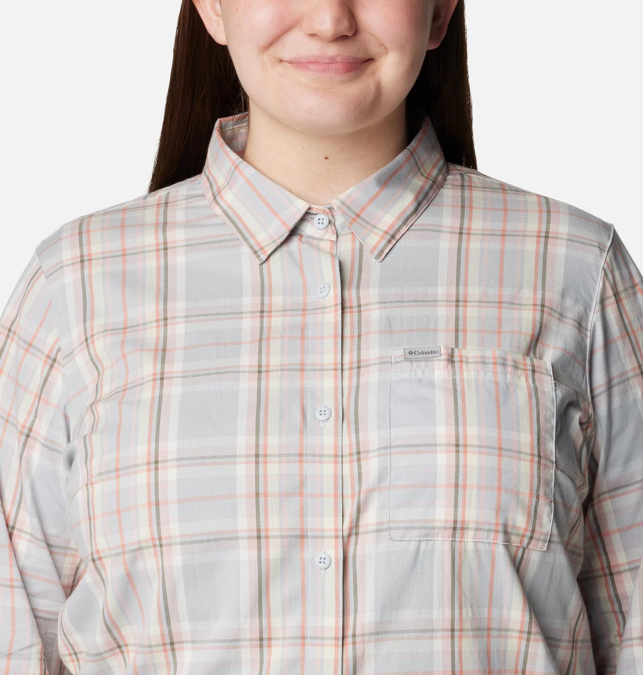 Women's Anytime™ Patterned Long Sleeve Shirt - Plus Size 4