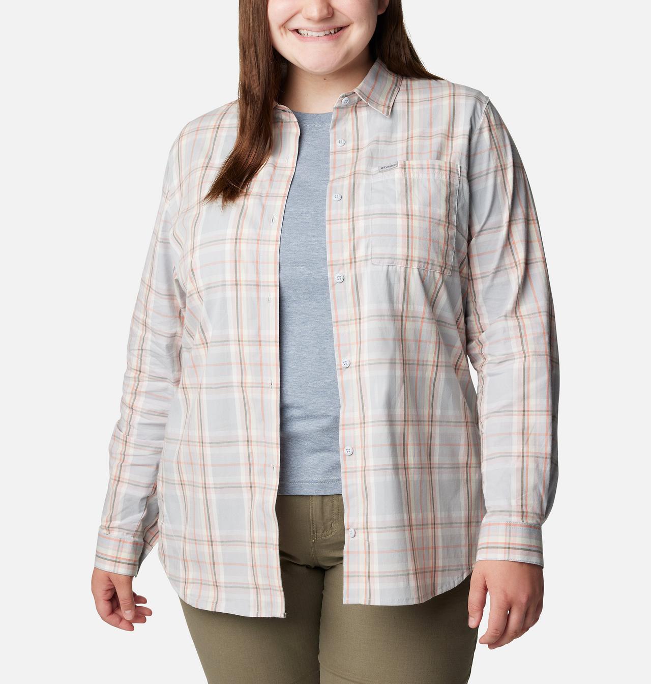 Women's Anytime™ Patterned Long Sleeve Shirt - Plus Size 6