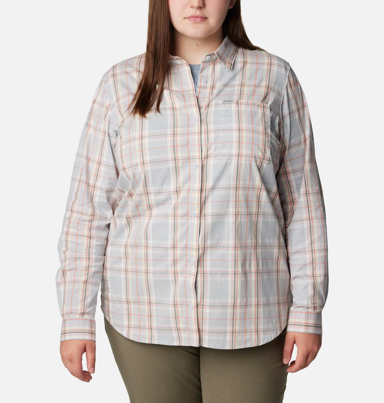 Women's Anytime™ Patterned Long Sleeve Shirt - Plus Size 1