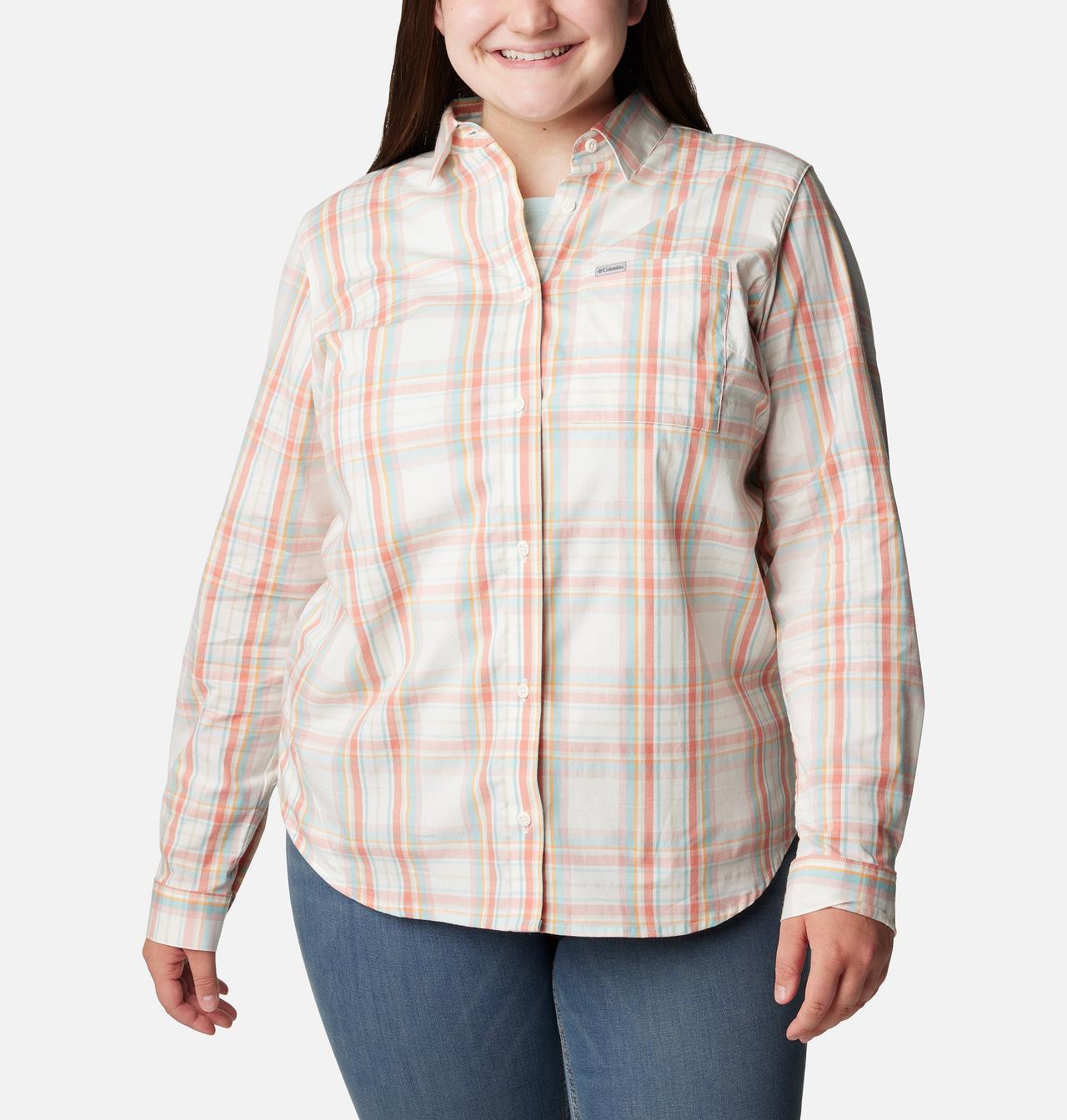 Women's Anytime™ Patterned Long Sleeve Shirt - Plus Size 1
