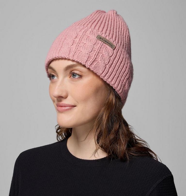 Women's Agate Pass Cable Knit Beanie, Color: Eraser Pink, image 4