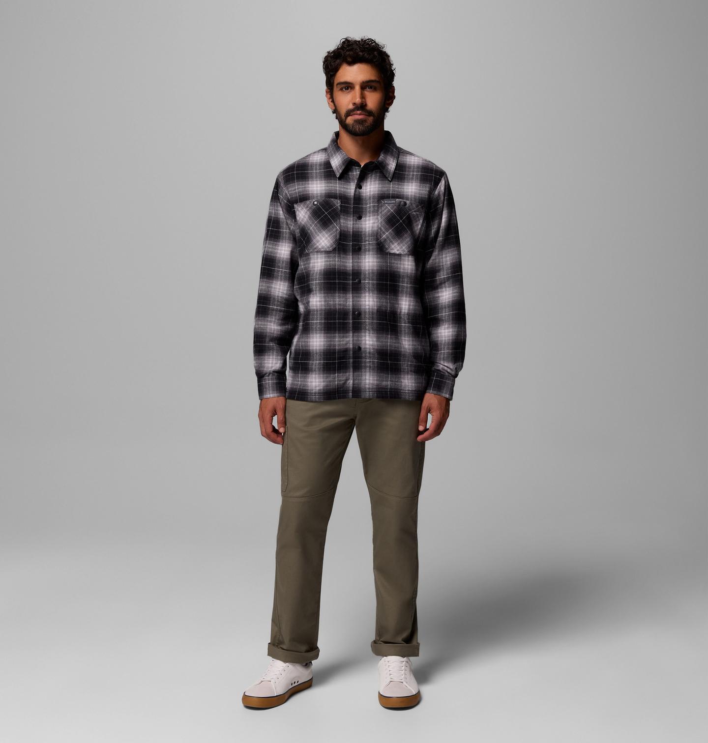 Мужская куртка Columbia Cornell Woods Fleece Lined Shirt Jacket, цвет: Чёрный, вариант 2 — фото 2