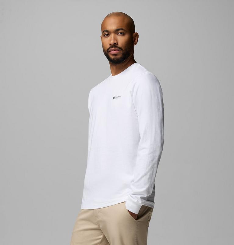 Camiseta de manga larga Explorers Canyon para hombre, Color: White, Branded Blanket, image 4