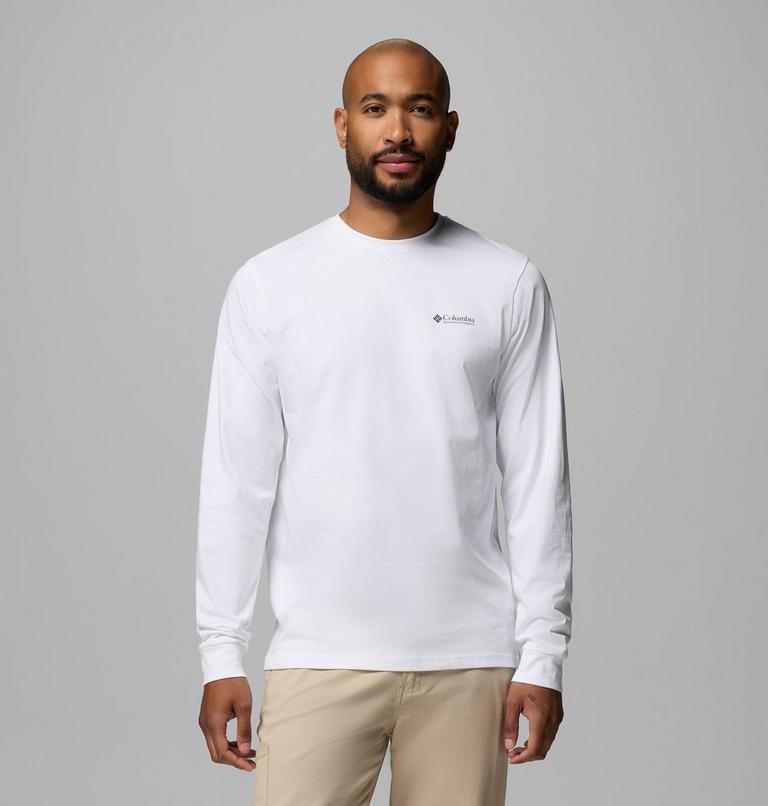 Camiseta de manga larga Explorers Canyon para hombre, Color: White, Branded Blanket, image 3