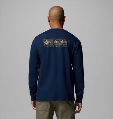 Men's Explorers Canyon Long Sleeve T-Shirt, Color: Collegiate Navy Branded Blanket, image 5
