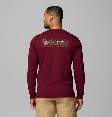 Men's Explorers Canyon Long Sleeve T-Shirt, Color: Rich Wine, Branded Blanket, image 1