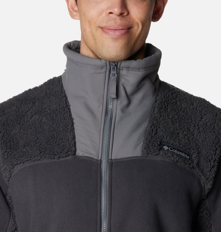 Men's Winter Pass Hybrid Sherpa Fleece, Color: Shark, City Grey, image 4