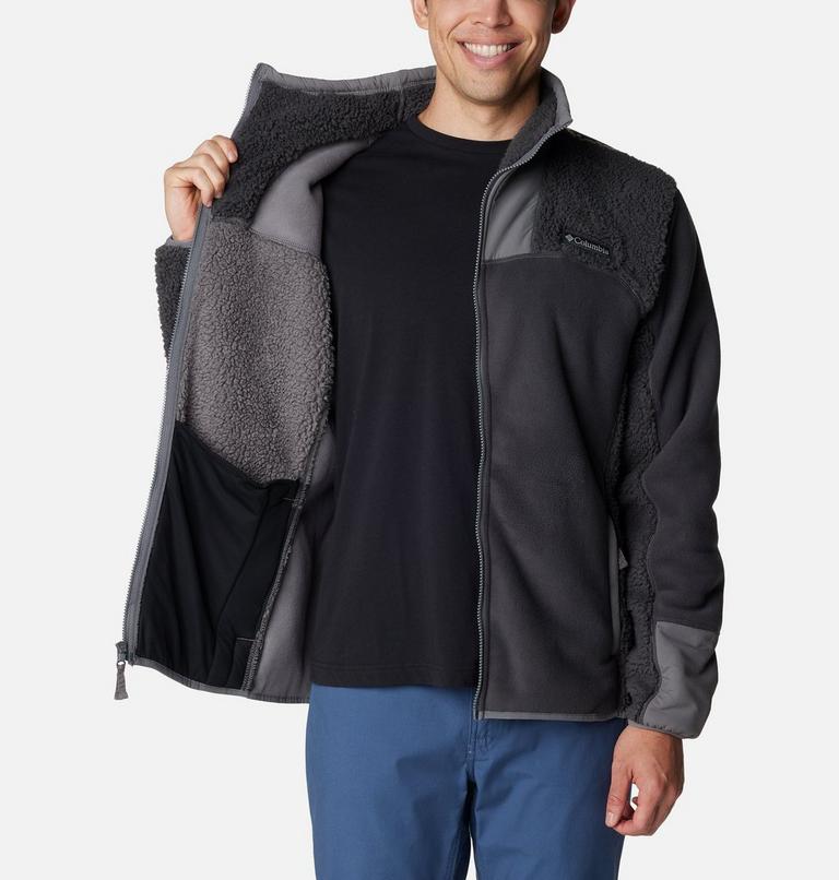 Men's Winter Pass Hybrid Sherpa Fleece, Color: Shark, City Grey, image 5