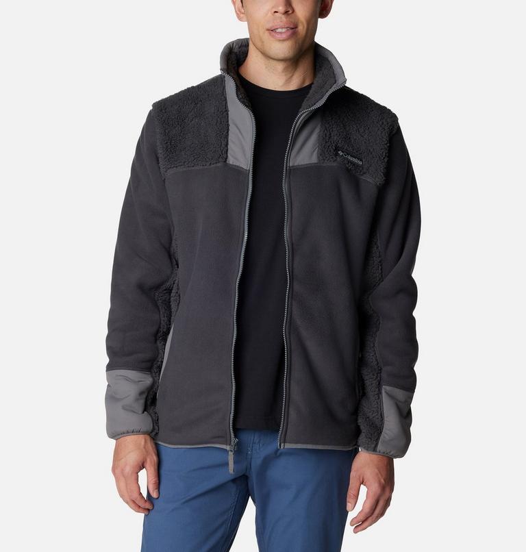 Men's Winter Pass Hybrid Sherpa Fleece, Color: Shark, City Grey, image 6