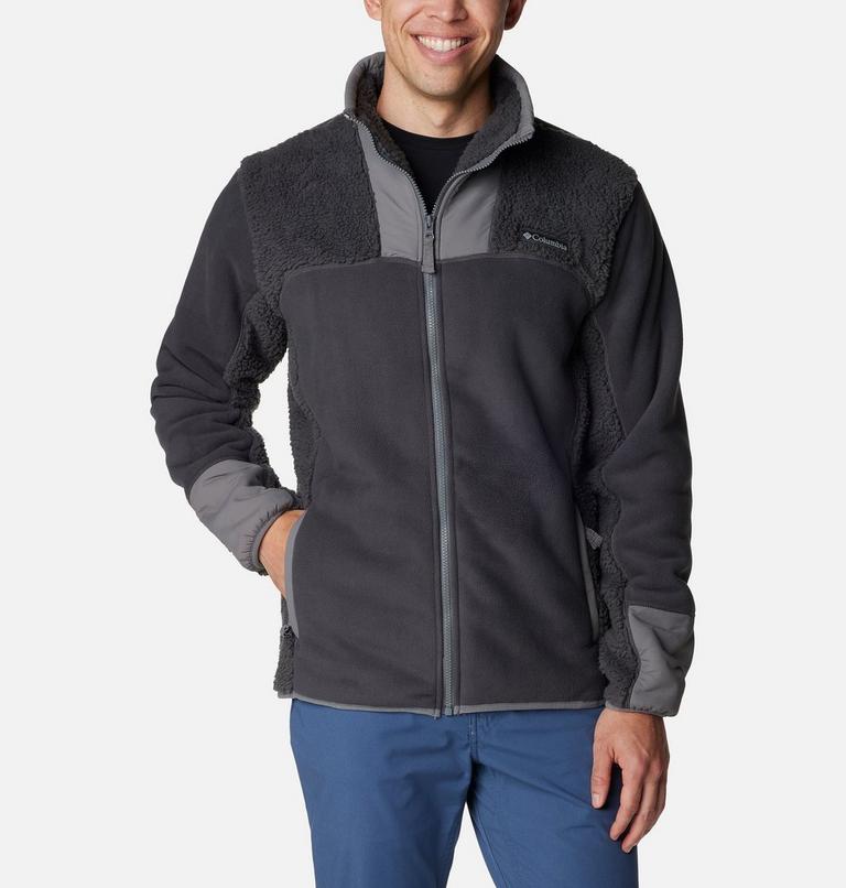 Men's Winter Pass Hybrid Sherpa Fleece, Color: Shark, City Grey, image 1