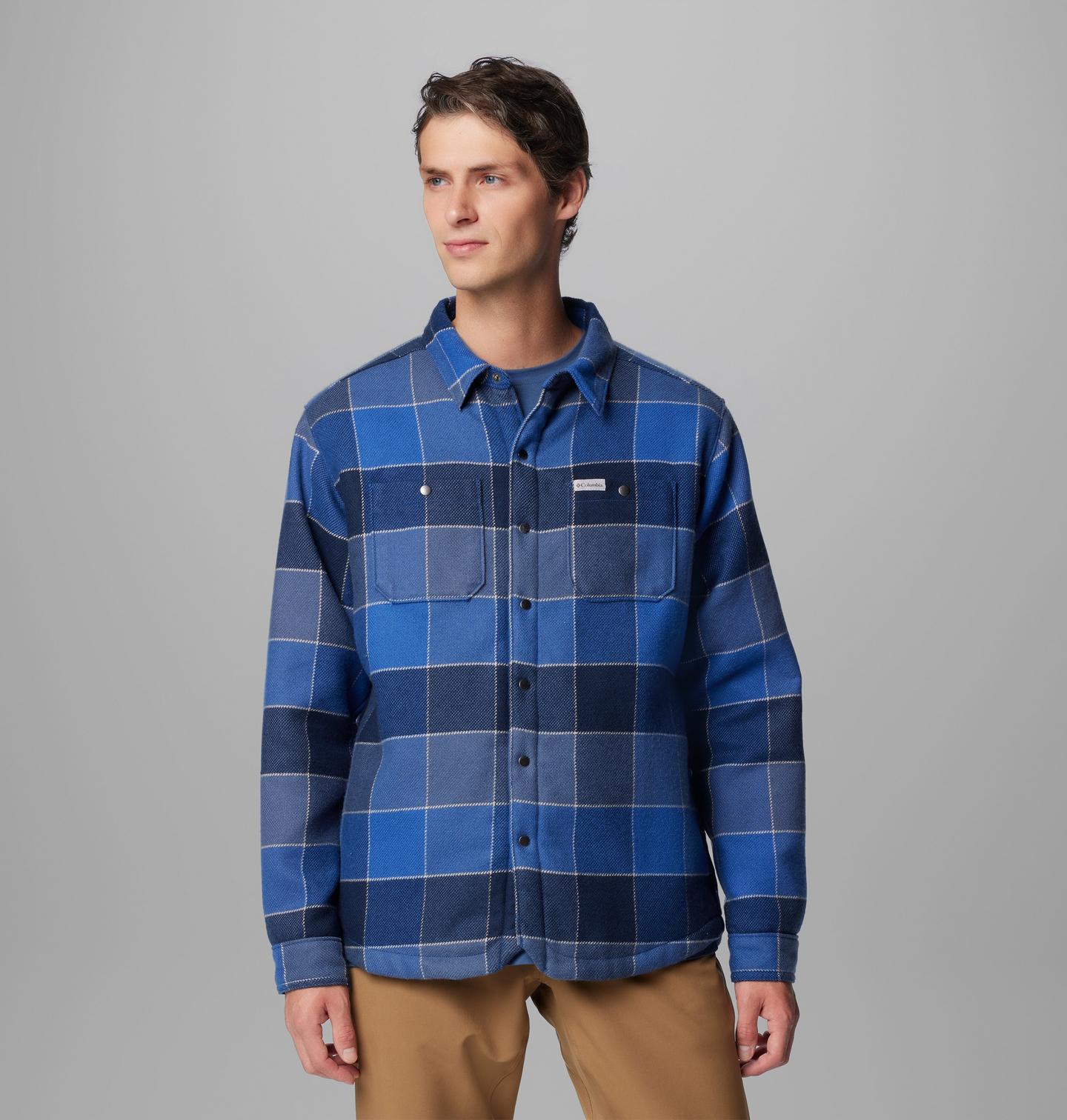 Мужская куртка Columbia Windward II Shirt Jacket, цвет: Синий разноцветный клетчатый — фото 1