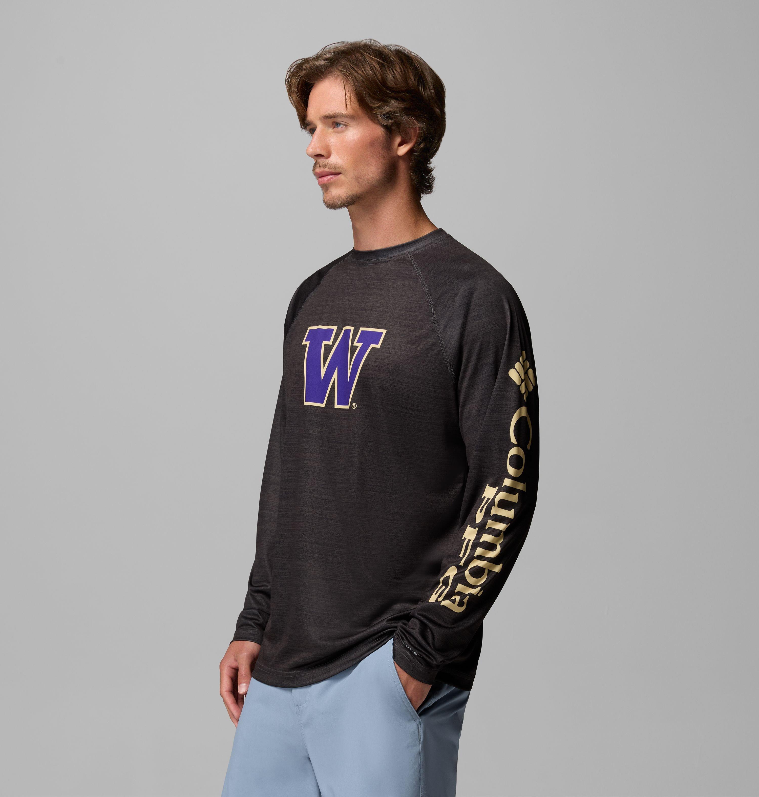 Men's Collegiate PFG Terminal Tackle Heather Long Sleeve Shirt - Washington 4