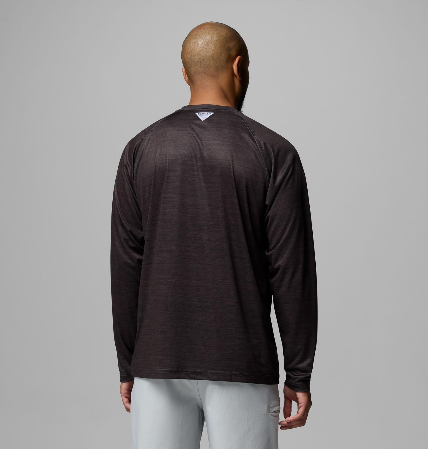 Мужская рубашка Columbia Collegiate PFG Terminal Tackle Heather Long Sleeve Shirt - Ohio State, цвет: Меланжевый — фото 3