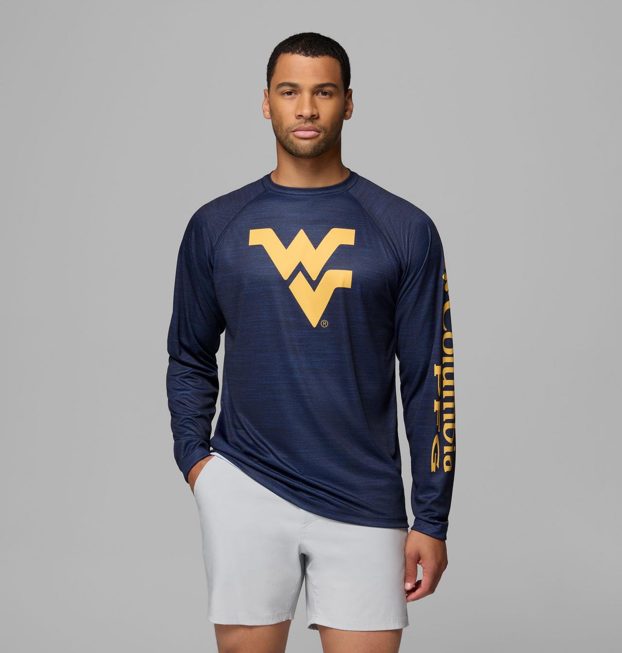 Men's Collegiate PFG Terminal Tackle™ Heather Long Sleeve Shirt - West Virginia 1