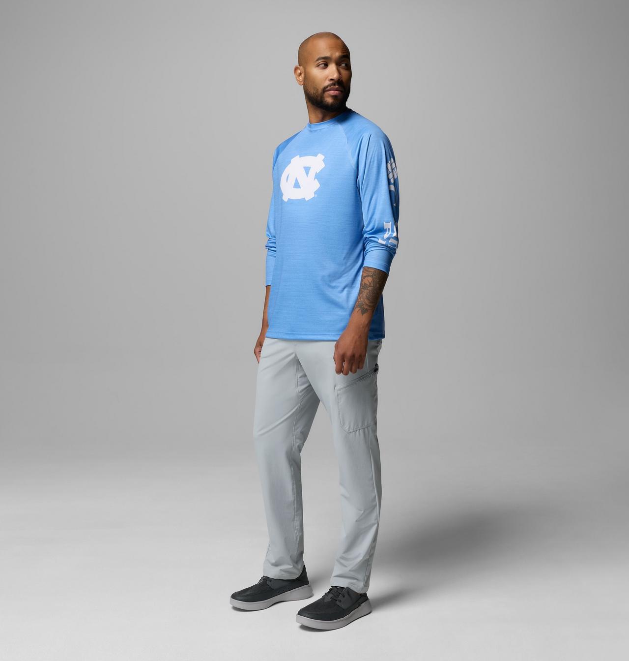 Men's Collegiate PFG Terminal Tackle™ Heather Long Sleeve Shirt - North Carolina 2