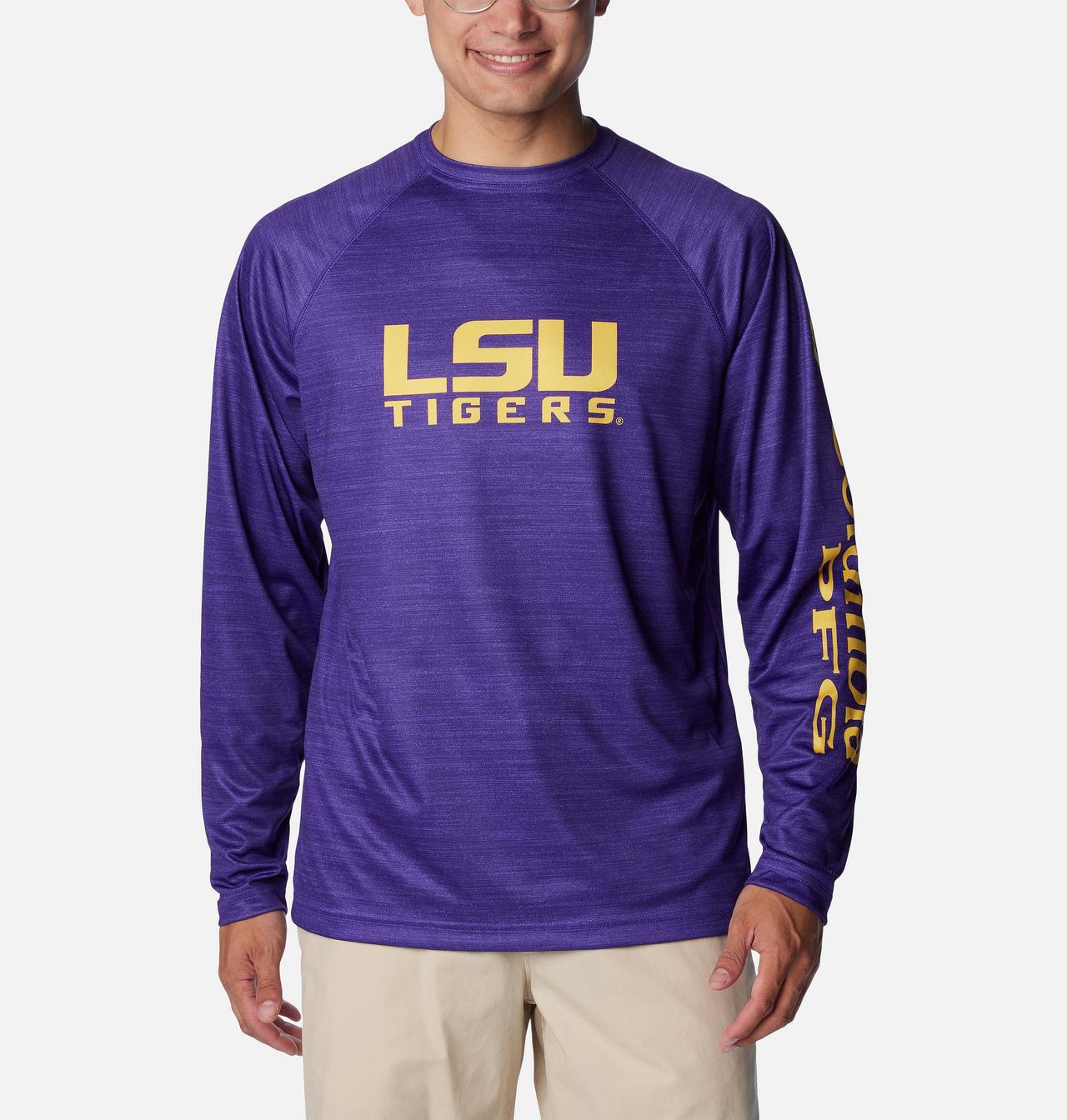 Men's Collegiate PFG Terminal Tackle™ Heather Long Sleeve Shirt - LSU 1