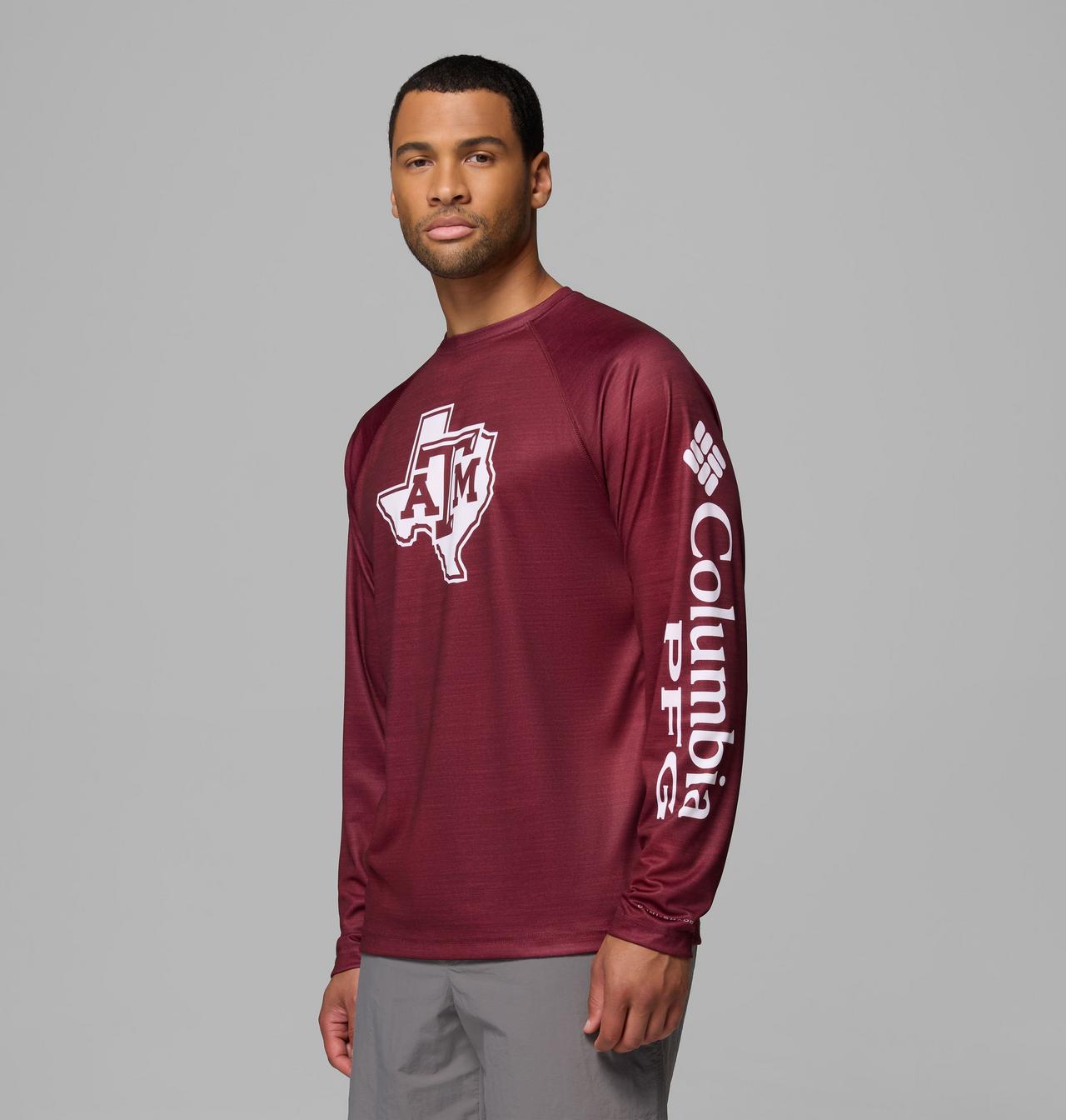 Men's Collegiate PFG Terminal Tackle™ Heather Long Sleeve Shirt - Texas A&M 3