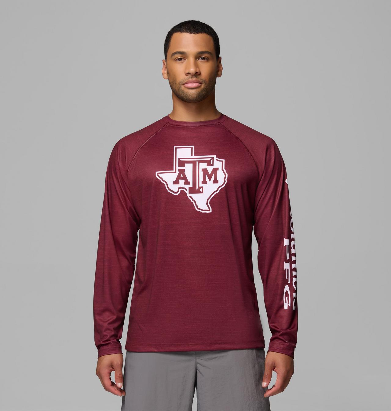Men's Collegiate PFG Terminal Tackle™ Heather Long Sleeve Shirt - Texas A&M 1