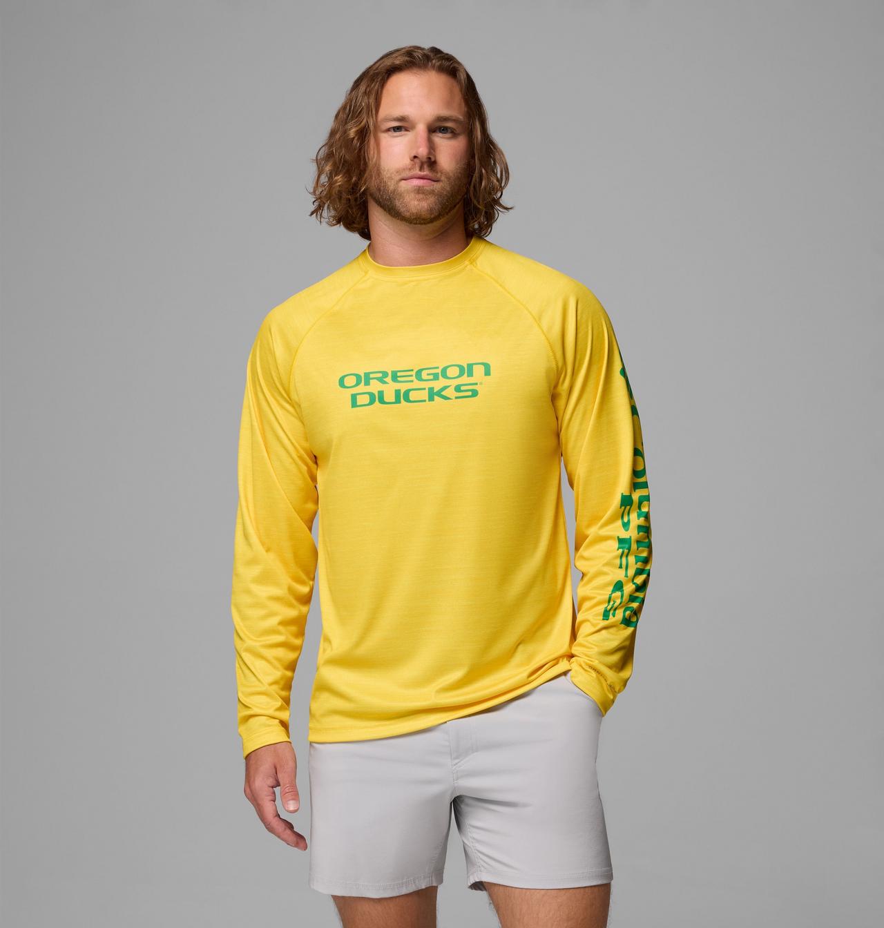 Men's Collegiate PFG Terminal Tackle™ Heather Long Sleeve Shirt - Oregon 1