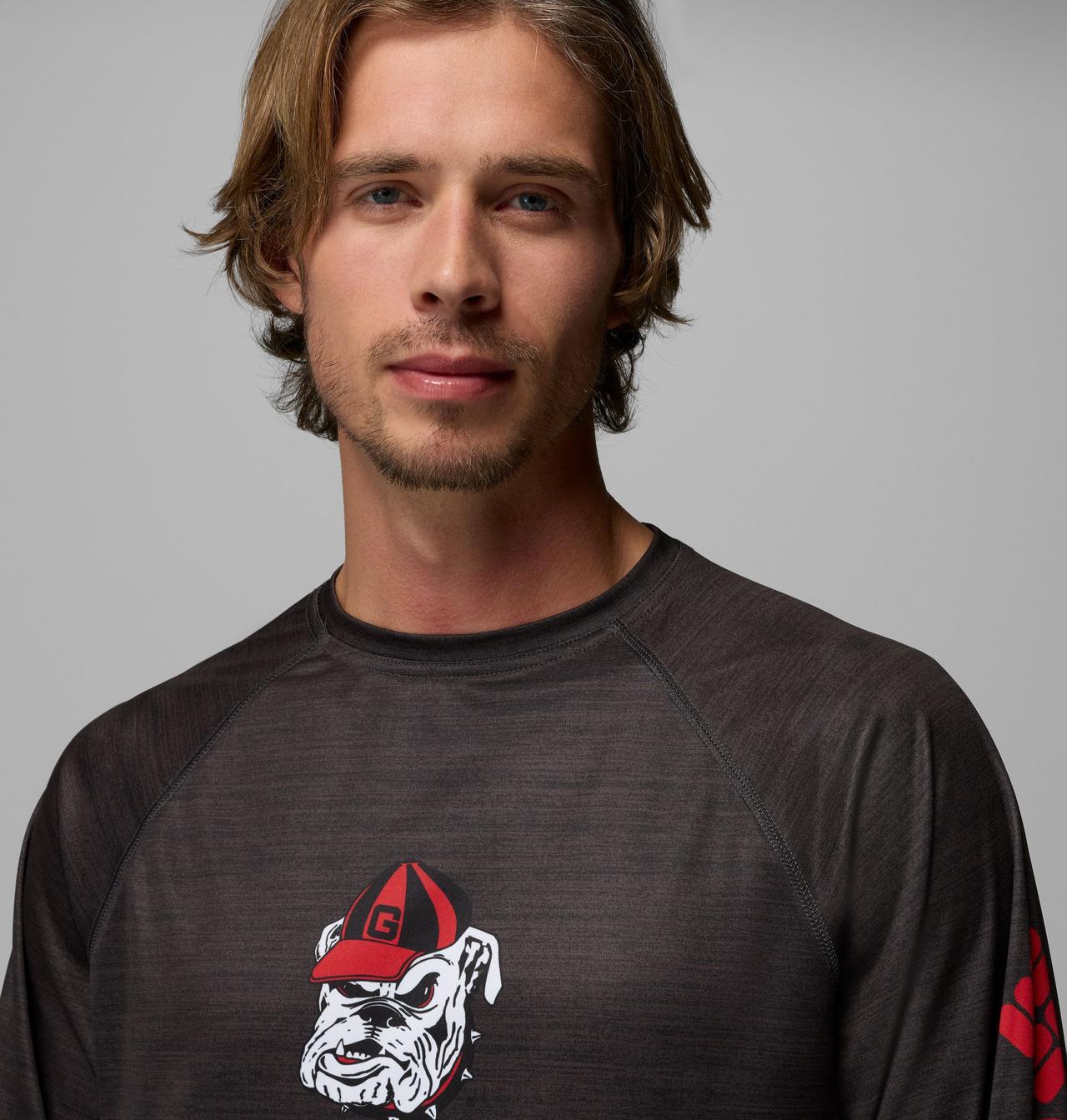 Men's Collegiate PFG Terminal Tackle™ Heather Long Sleeve Shirt - Georgia 4