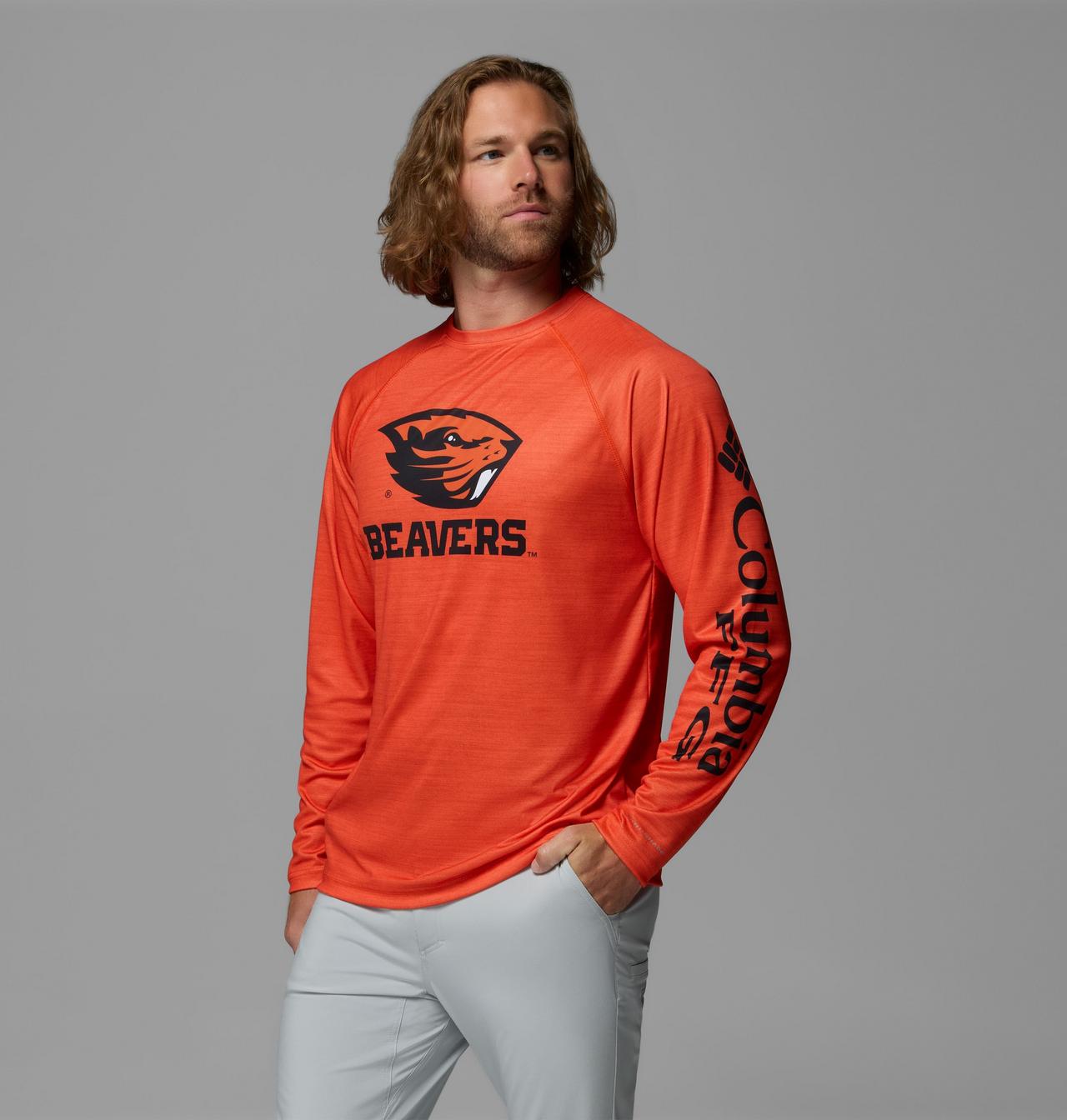 Men's Collegiate PFG Terminal Tackle™ Heather Long Sleeve Shirt - Oregon State 3