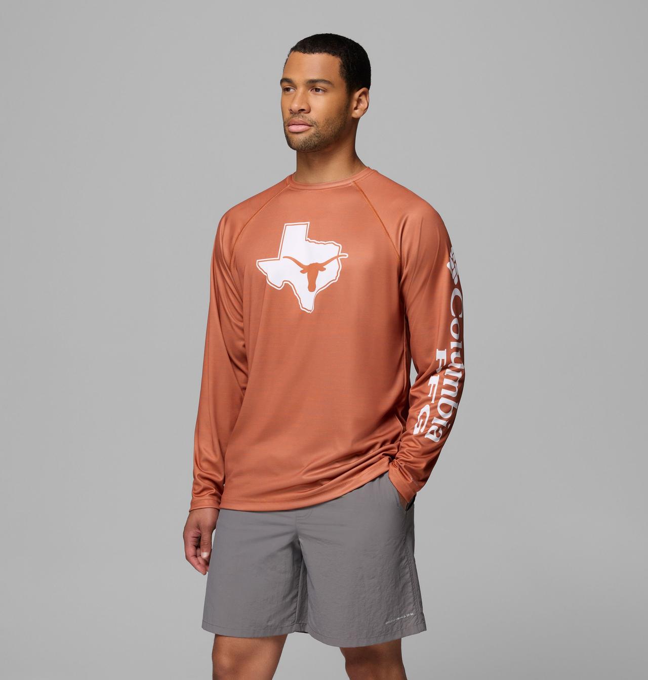 Men's Collegiate PFG Terminal Tackle™ Heather Long Sleeve Shirt - Texas 3
