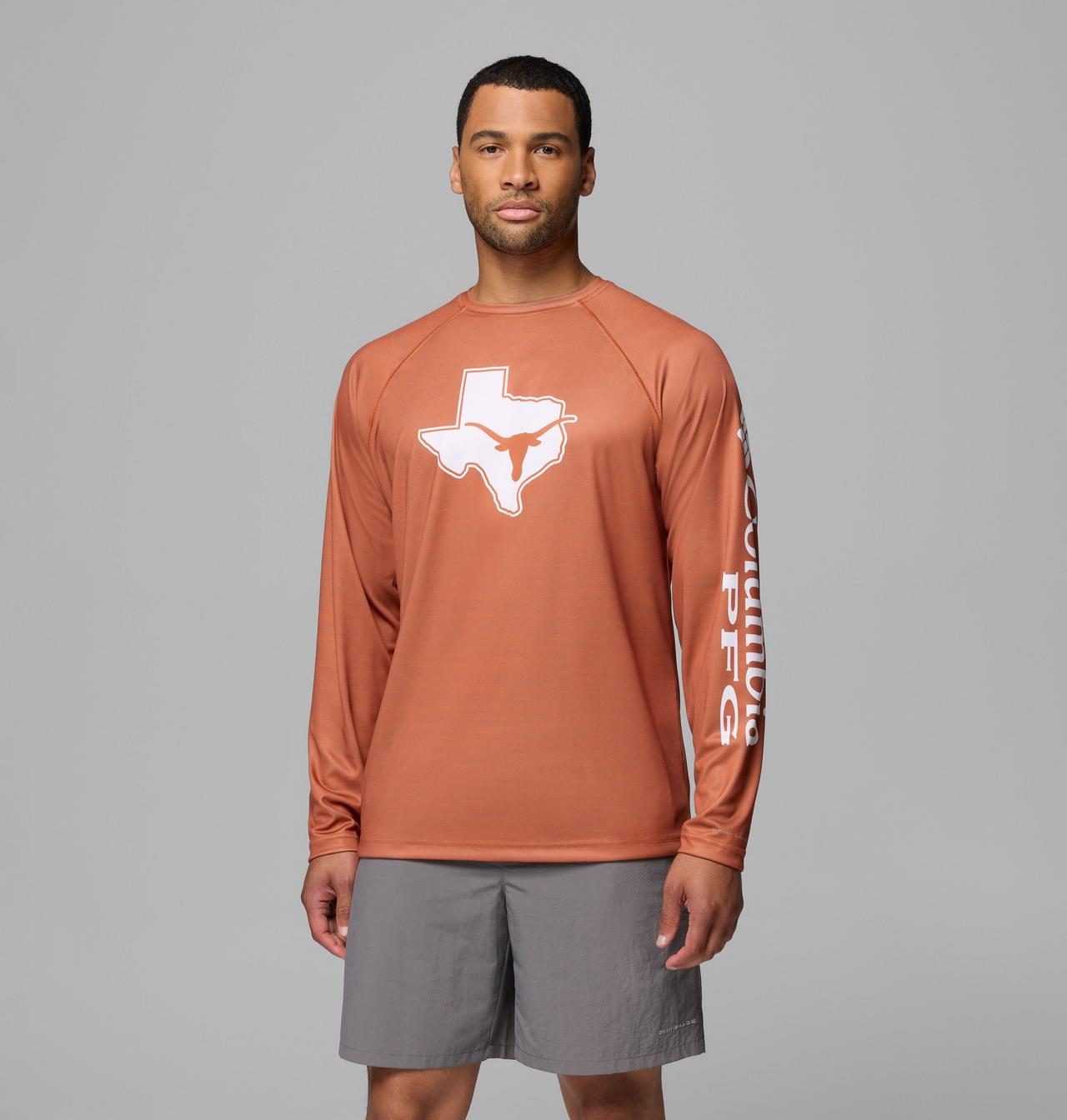 Men's Collegiate PFG Terminal Tackle™ Heather Long Sleeve Shirt - Texas 1