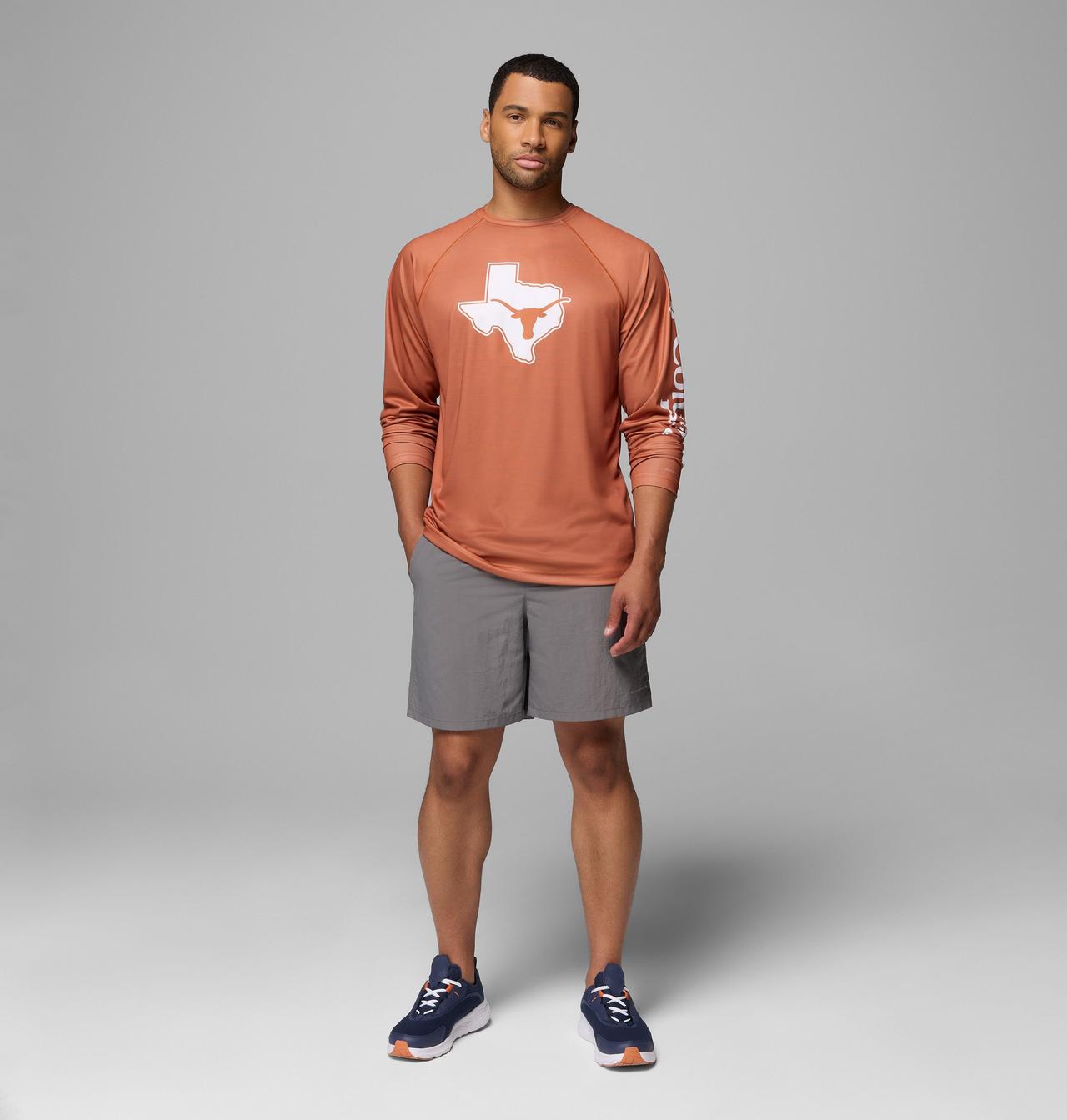 Men's Collegiate PFG Terminal Tackle™ Heather Long Sleeve Shirt - Texas 2