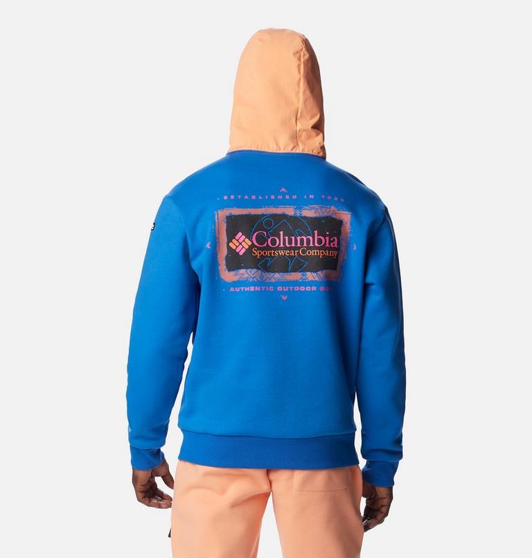 Sudadera estampada con capucha Wintertrainer para hombre, Color: Bright Indigo, Bright Nectar, image 2