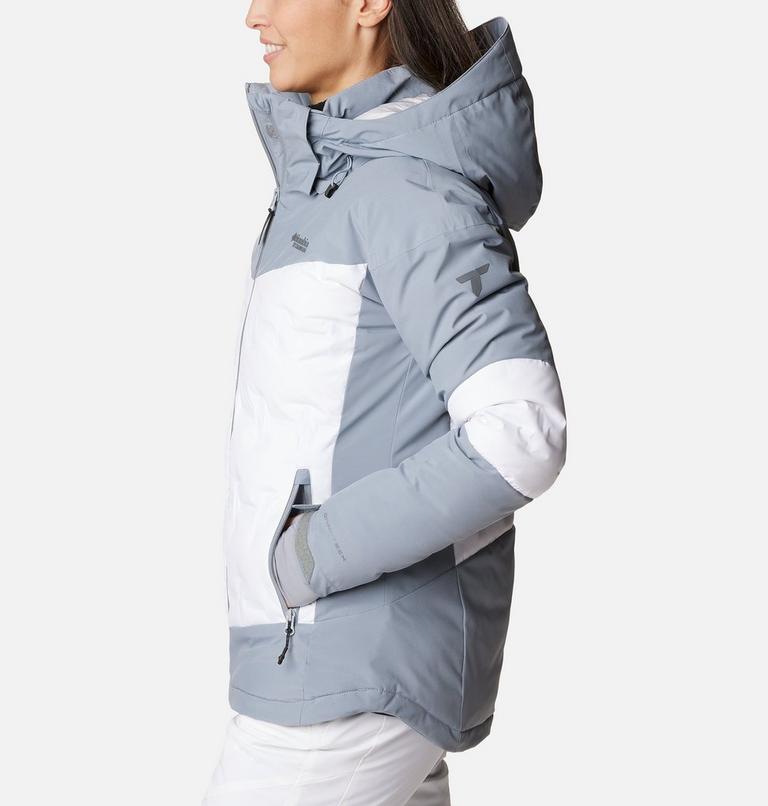 Women's Wildcard III Waterproof Down Ski Jacket - 2023 COLLECTION, Color: White, Tradewinds Grey, image 3