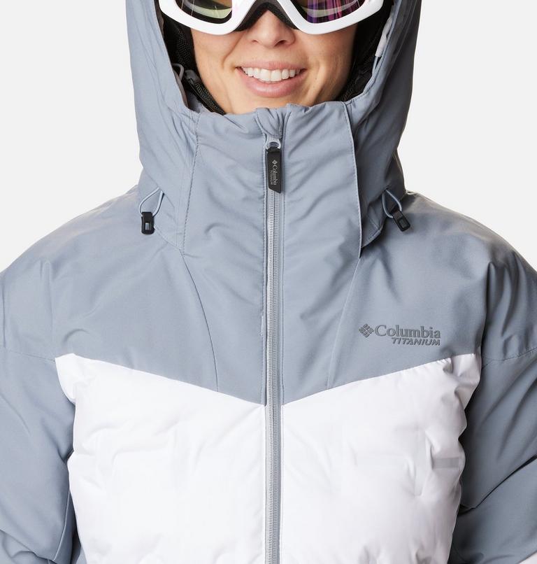 Women's Wildcard III Waterproof Down Ski Jacket - 2023 COLLECTION, Color: White, Tradewinds Grey, image 4