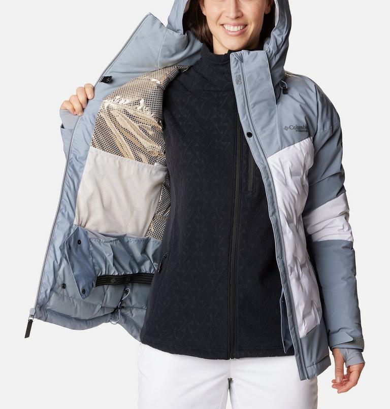 Women's Wildcard III Waterproof Down Ski Jacket - 2023 COLLECTION, Color: White, Tradewinds Grey, image 5