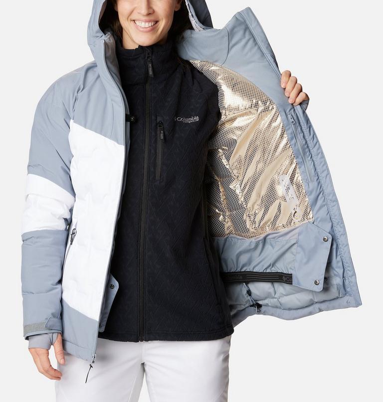 Women's Wildcard III Waterproof Down Ski Jacket - 2023 COLLECTION, Color: White, Tradewinds Grey, image 6