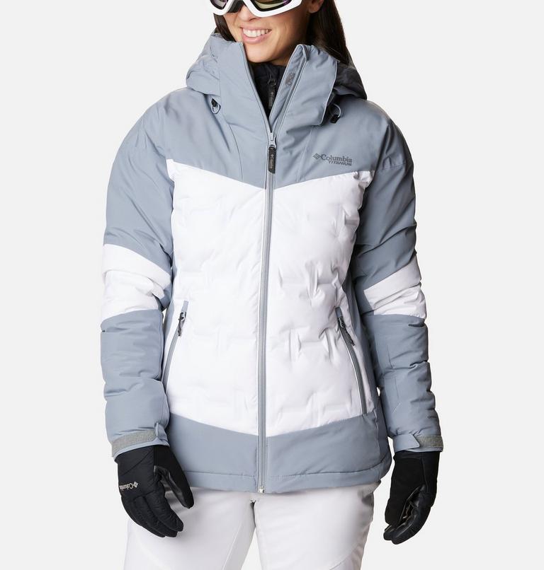 Women's Wildcard III Waterproof Down Ski Jacket - 2023 COLLECTION, Color: White, Tradewinds Grey, image 1