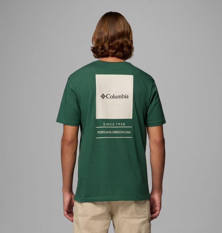 Men's Barton Springs Graphic T-Shirt, Color: Rain Forest, Dark Stone, image 1