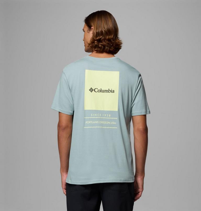 Men's Barton Springs Graphic T-Shirt, Color: Crushed Blue, Citron Haze, image 1