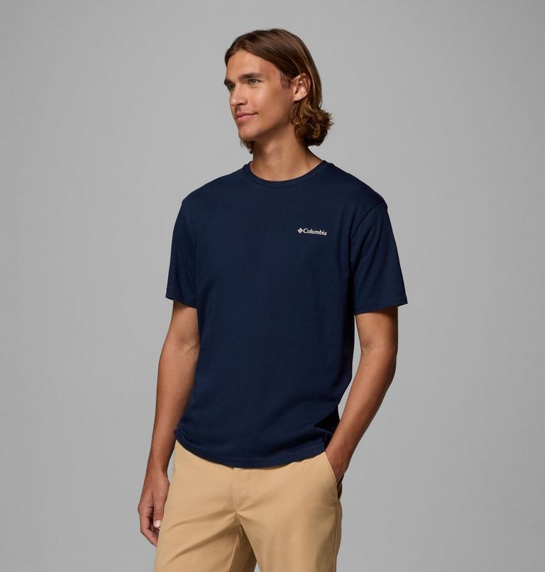 Men's Barton Springs Graphic T-Shirt, Color: Collegiate Navy, Dark Stone, image 4