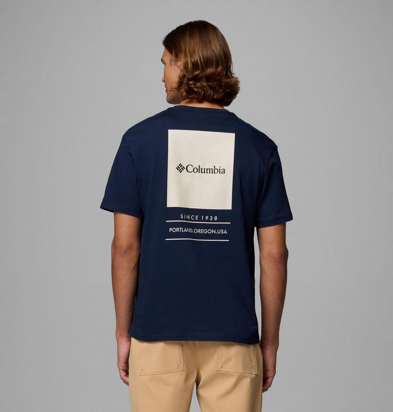 Men's Barton Springs Graphic T-Shirt, Color: Collegiate Navy, Dark Stone, image 1