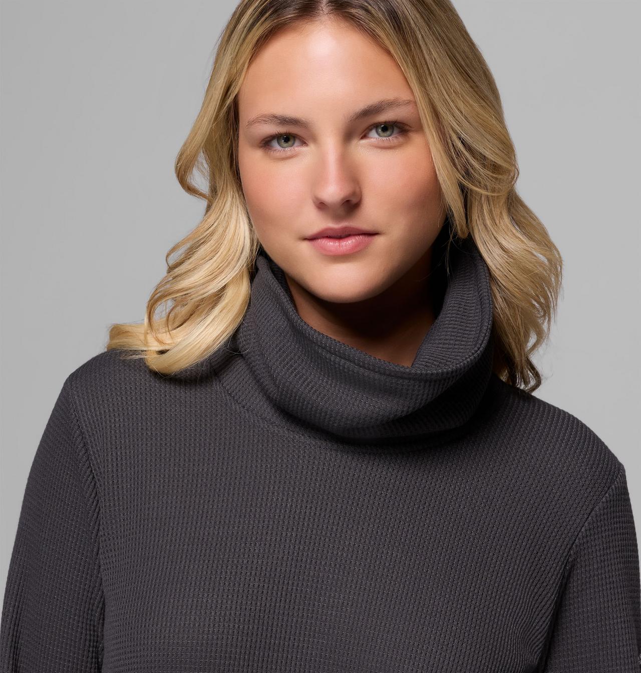 Women's Holly Hideaway™ Waffle Cowl Neck Pullover 5