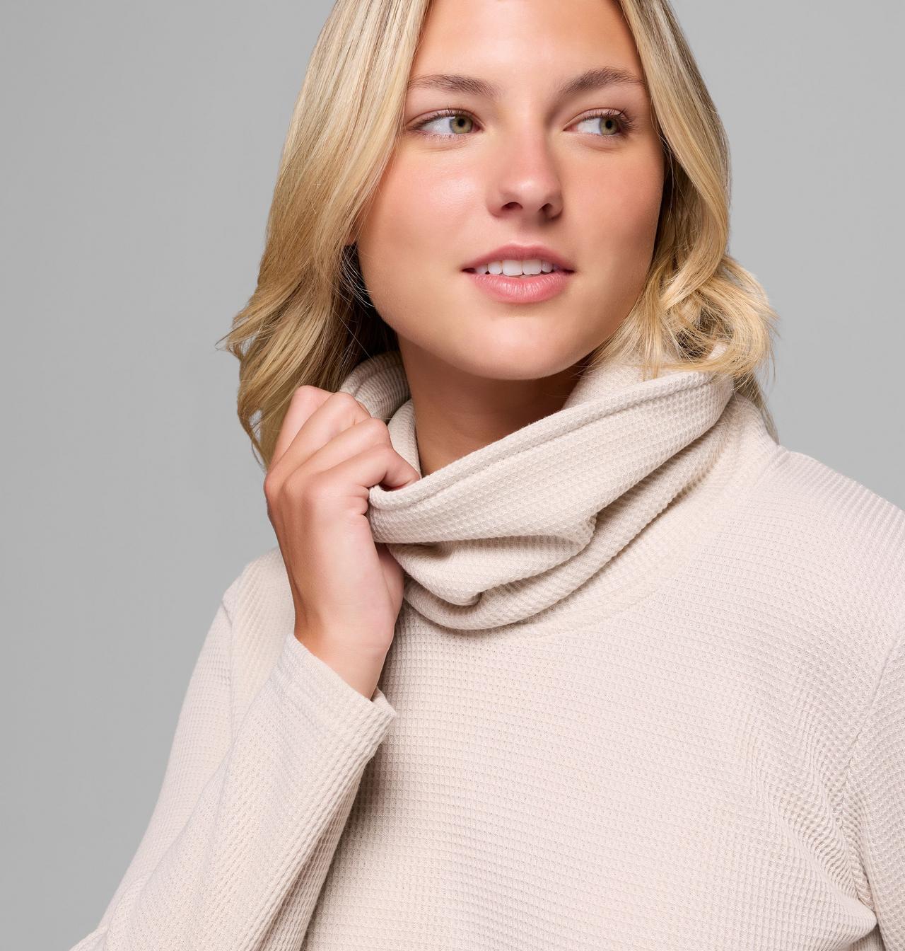Women's Holly Hideaway™ Waffle Cowl Neck Pullover 5