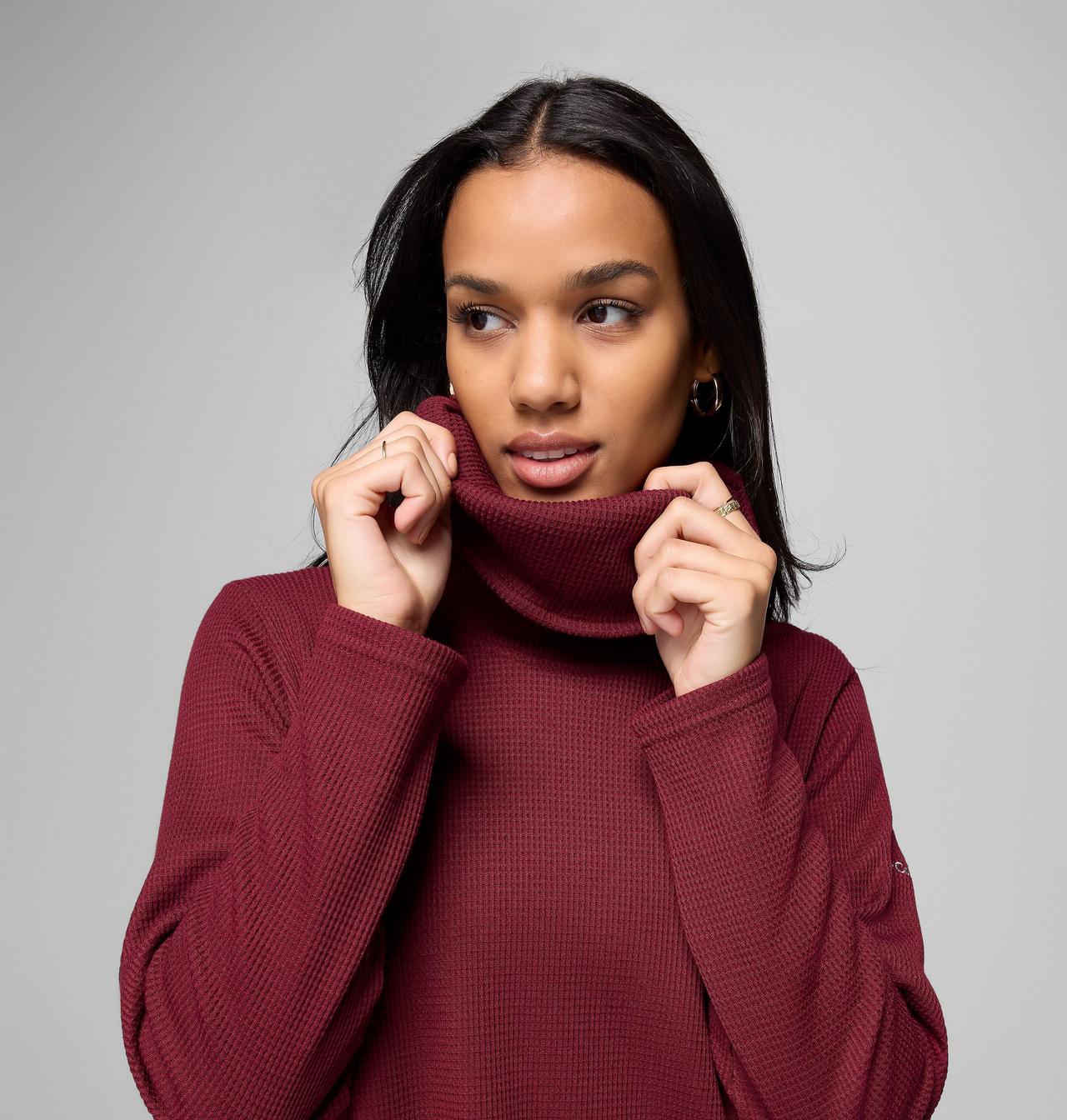 Women's Holly Hideaway™ Waffle Cowl Neck Pullover | 624 | XS 6