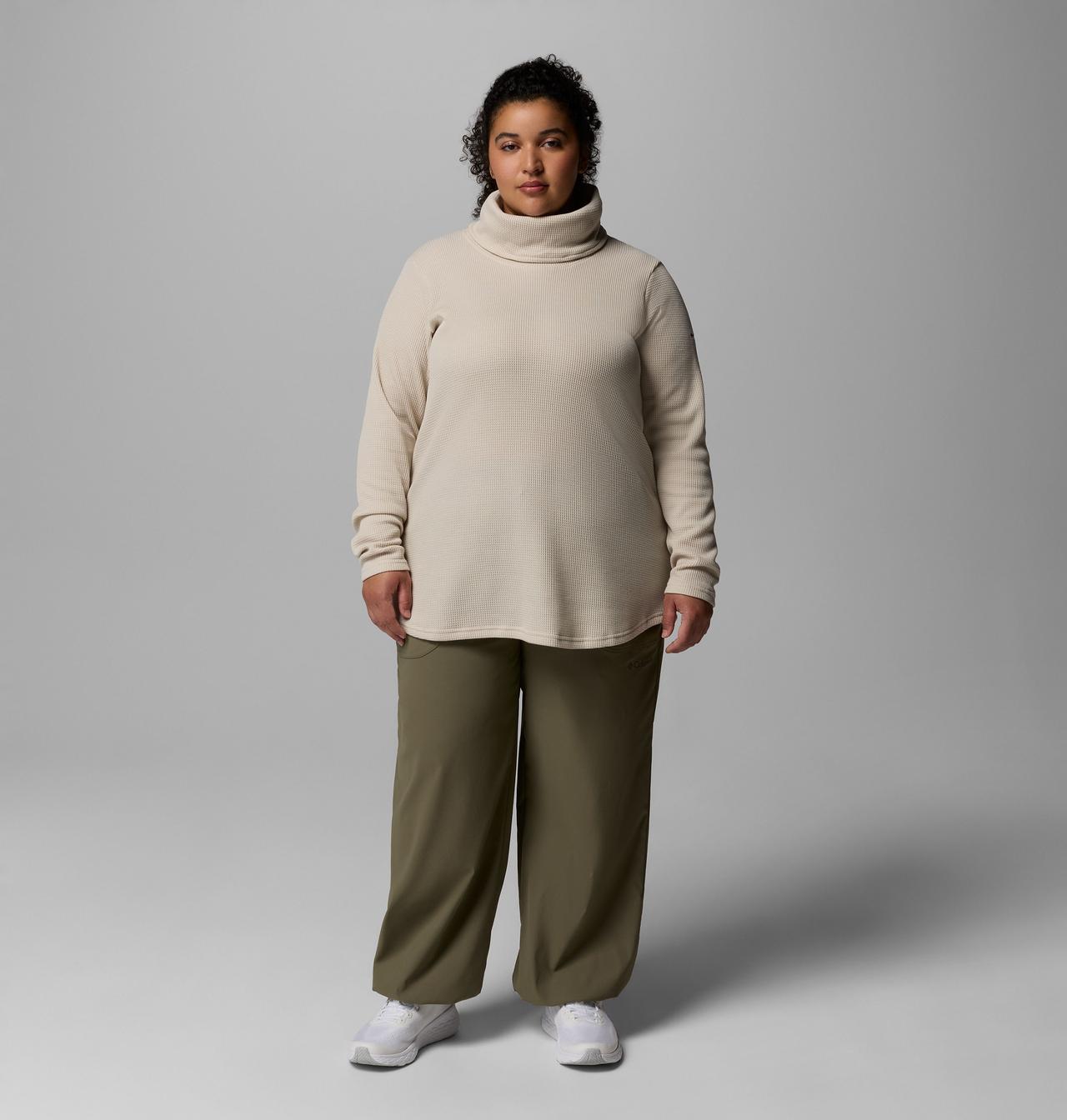 Women's Holly Hideaway™ Waffle Cowl Neck Pullover - Plus Size 2