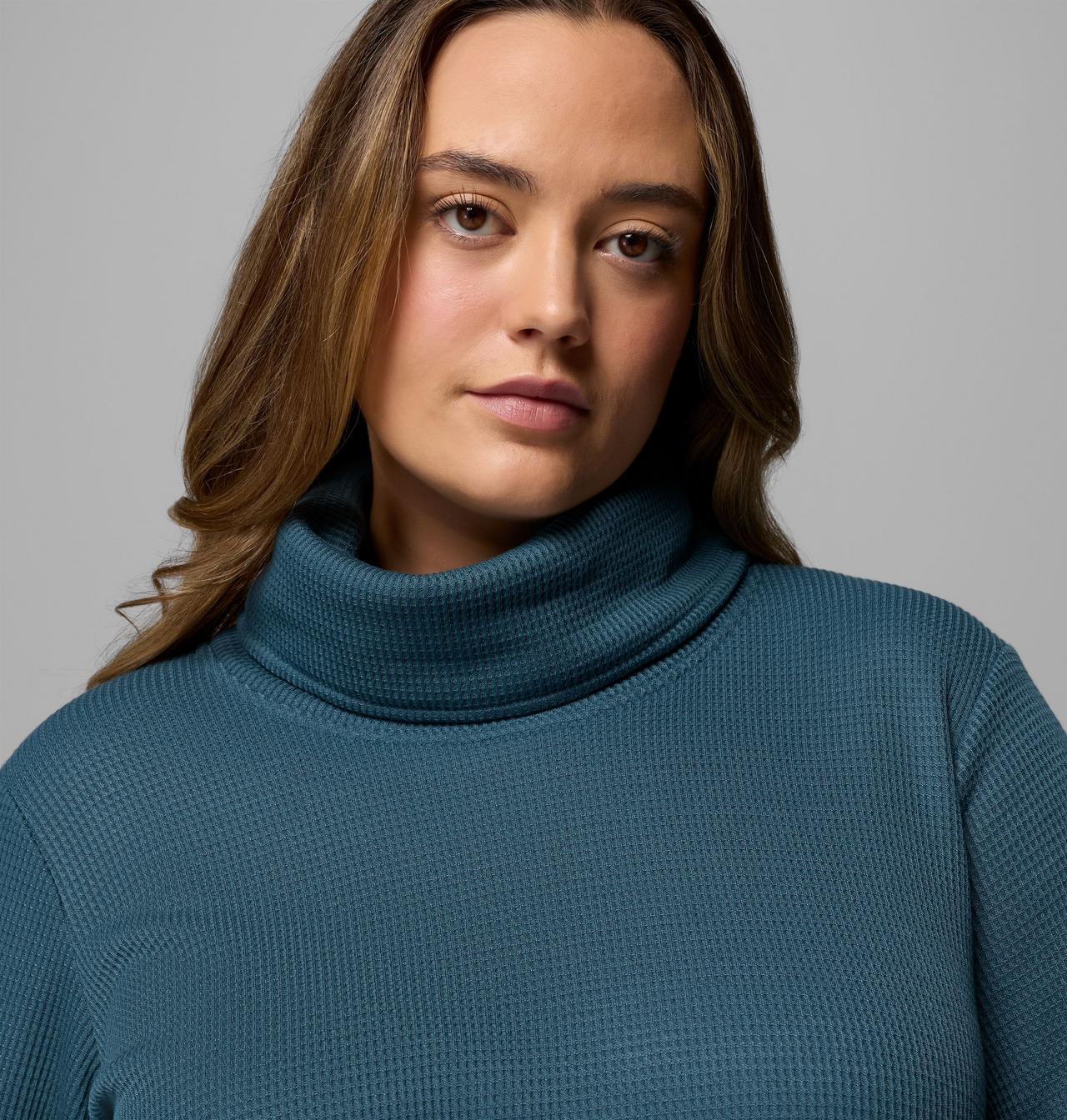 Women's Holly Hideaway™ Waffle Cowl Neck Pullover - Plus Size 5