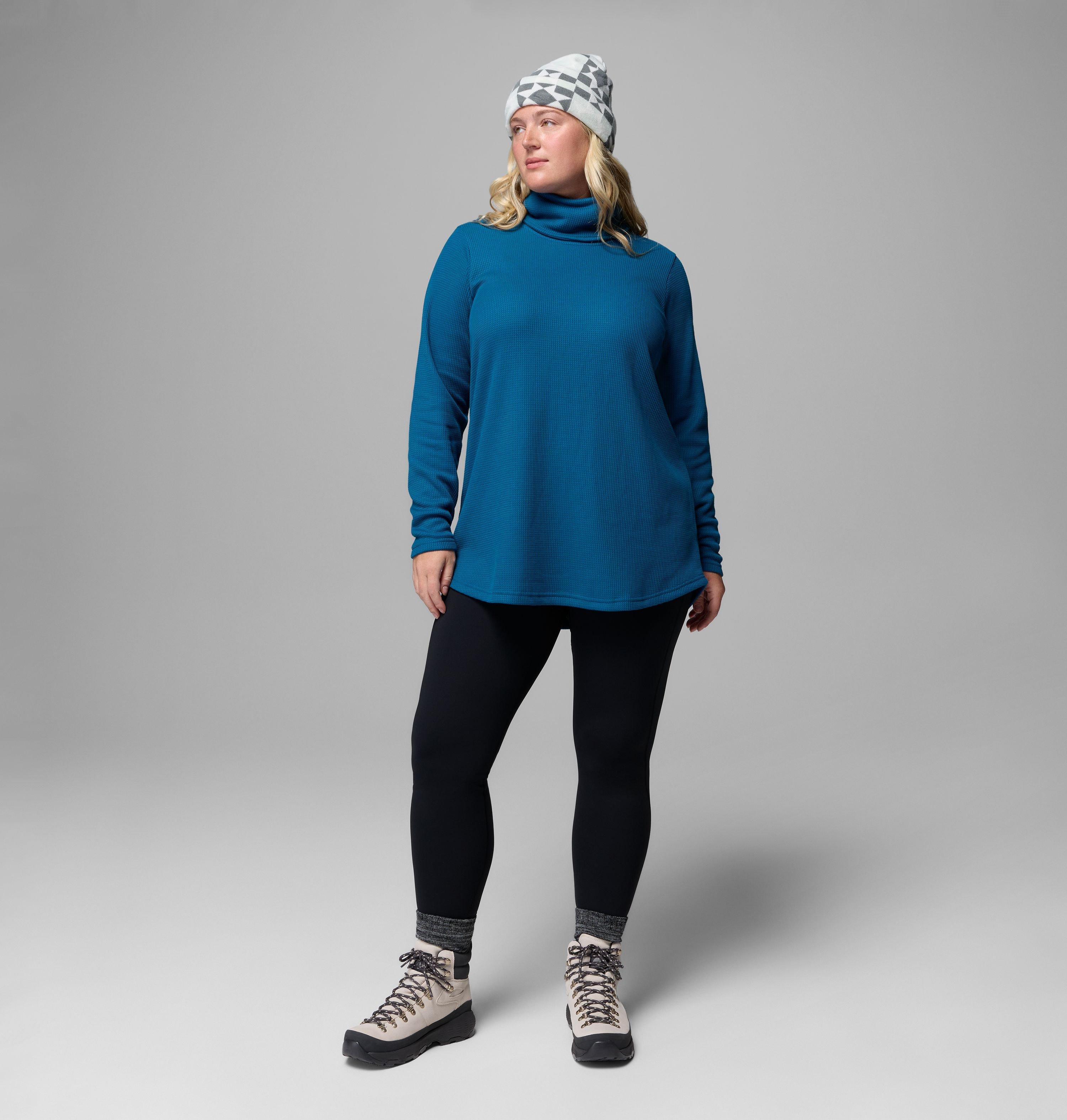 Women's Holly Hideaway Waffle Cowl Neck Pullover - Plus Size 2