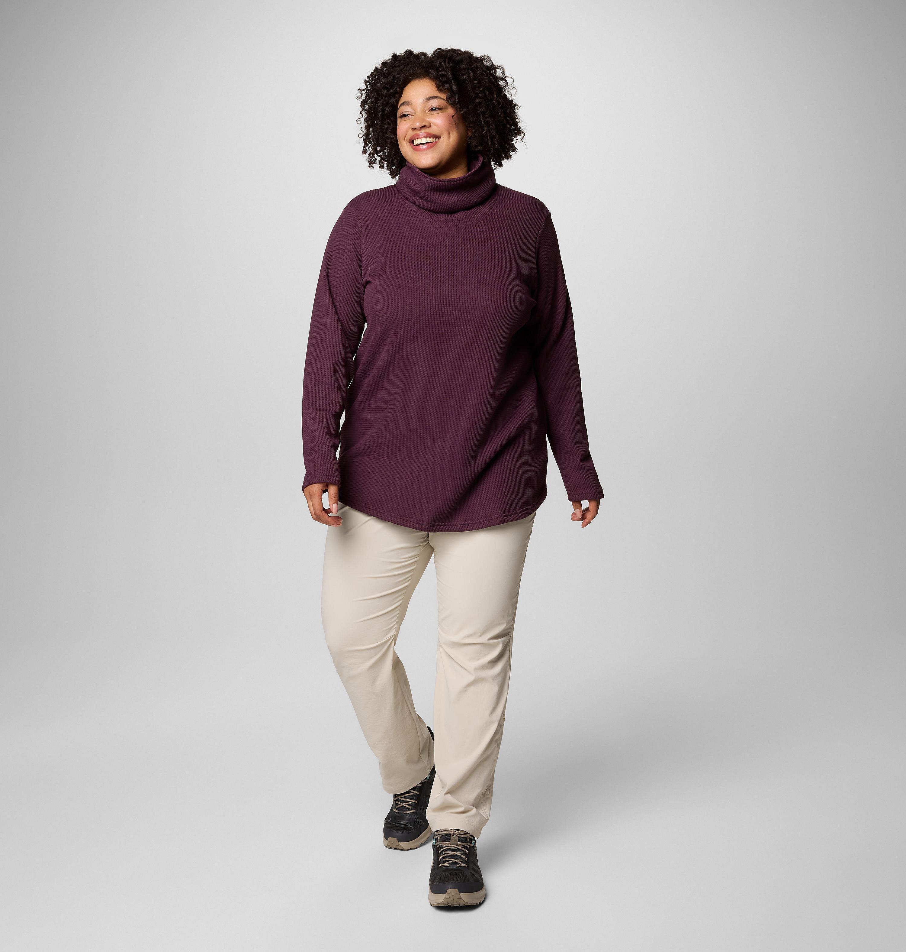 Women's Holly Hideaway Waffle Cowl Neck Pullover - Plus Size 3