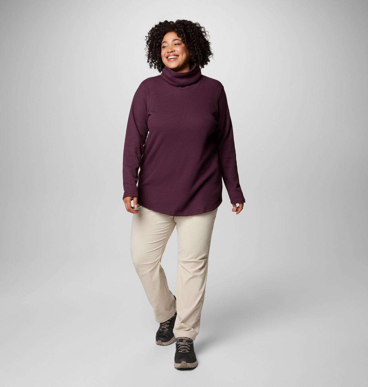 Women's Holly Hideaway™ Waffle Cowl Neck Pullover - Plus Size 3