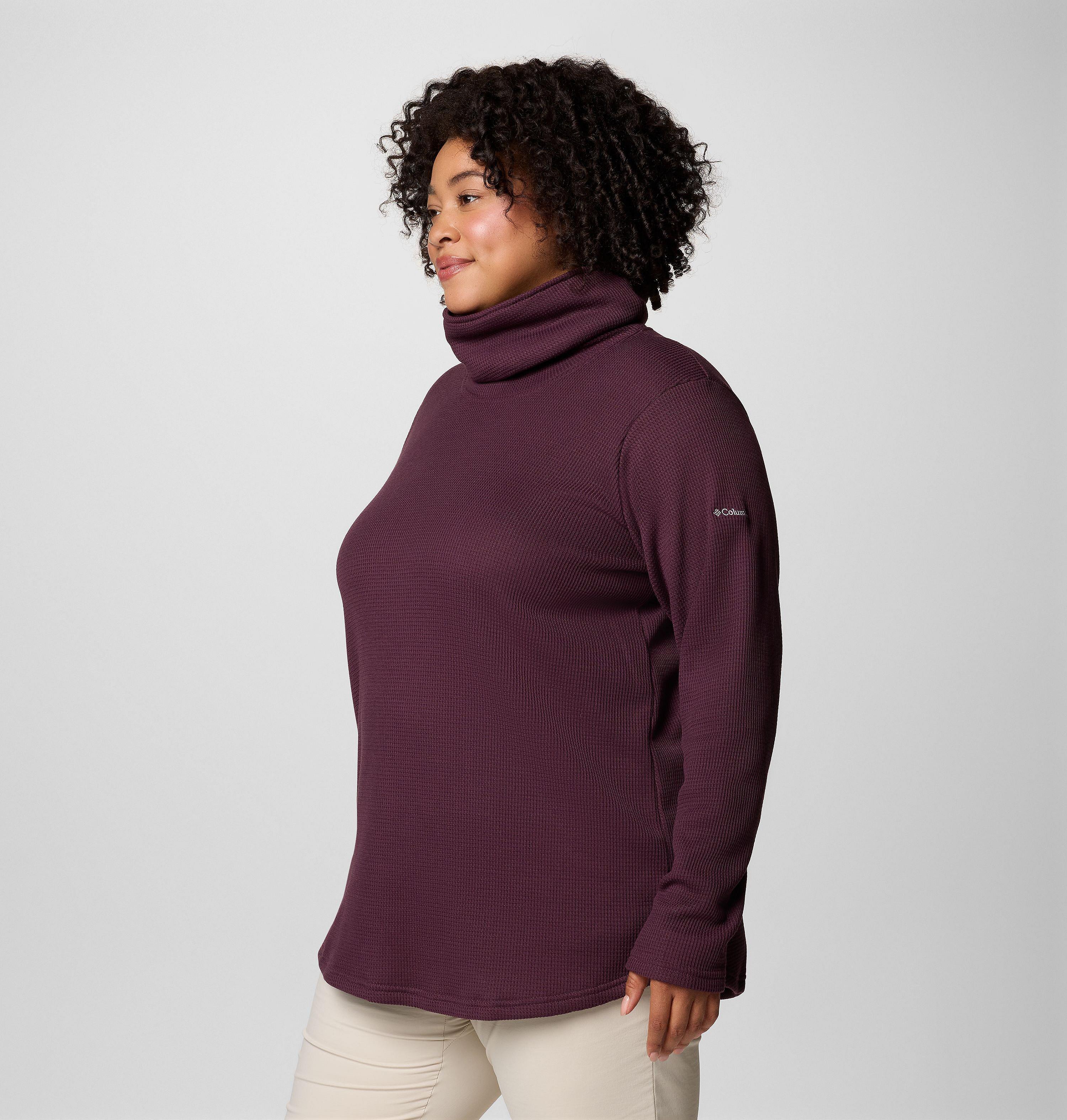 Women's Holly Hideaway Waffle Cowl Neck Pullover - Plus Size 4